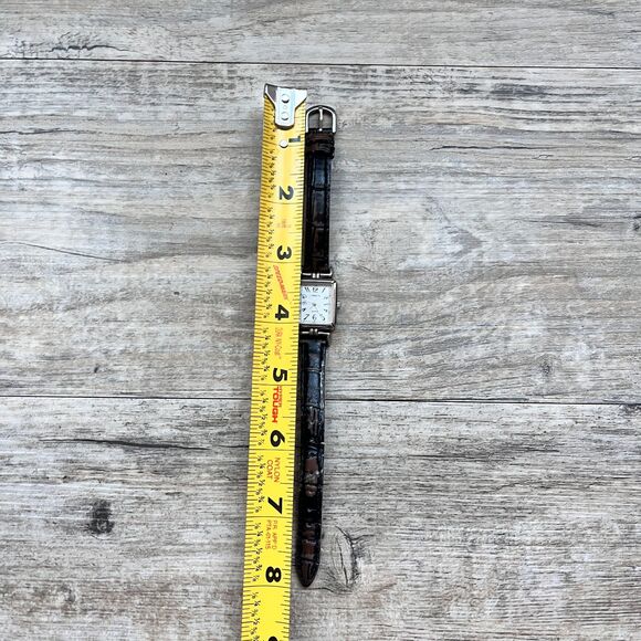 Vintage Carriage by Timex Womens Watch Rectangle Face Brown Black Leather Strap main image 4